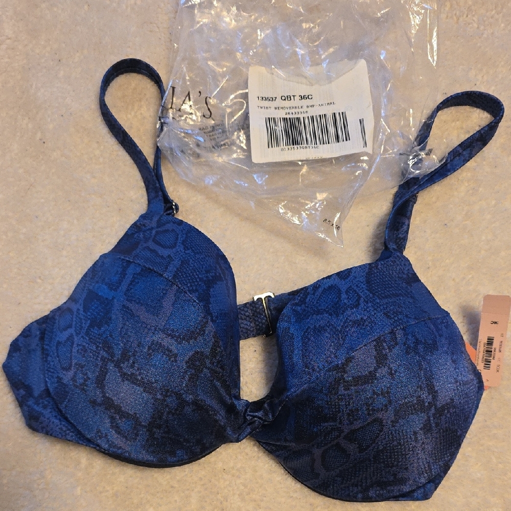 Victoria's Secret Blue Snake Print Bikini Top